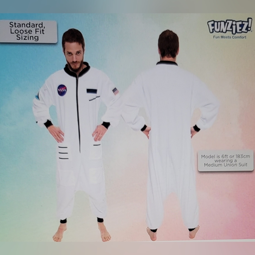 NWT FUNZIEZ! OUTER SPACE ALIEN ONESIE ASTRONAUT ONE PIECE COSTUME - Picture 3 of 11